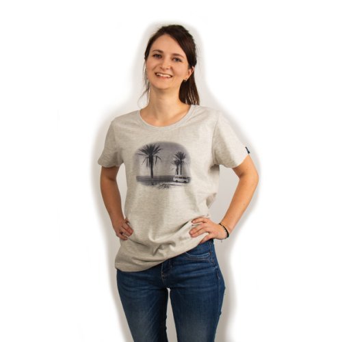 T-Shirt ladies VW size 34, light grey-melange, 100% cotton