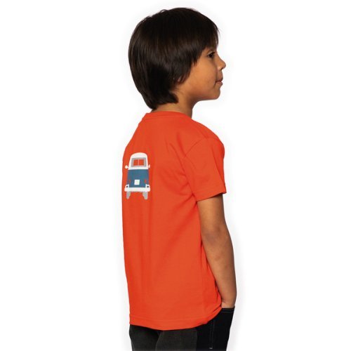 T-Shirt KIDS "Bulli Front "VW, size 92/98, 100% cotton tomato red