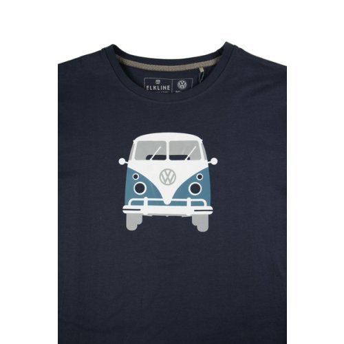 T-Shirt Men "Bulli Front" VW, size S, dark blue, 100% cotton