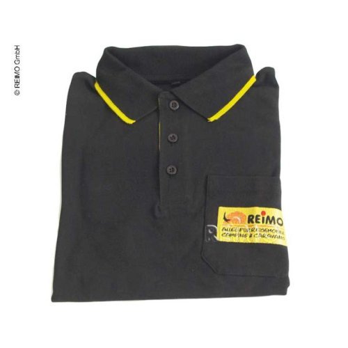 Reimo men's polo shirt with company logo on breast pocket and R}corners size S