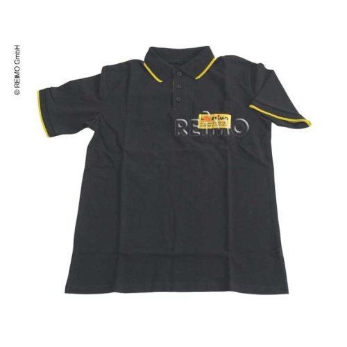 Reimo men's polo shirt with company logo on breast pocket and R}corners size S