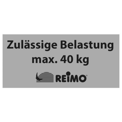 Sticker "Permissible load max. 40 kg".