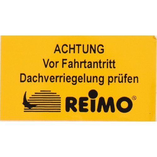 Check roof locking" sticker