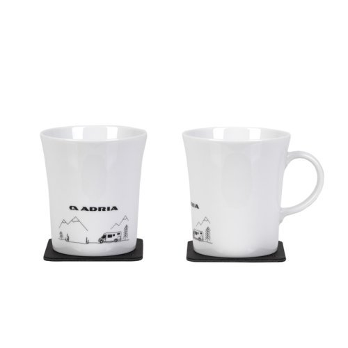 ADRIA porcelain magnetic handle cups "REISEMOBIL"