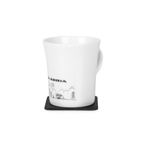 ADRIA porcelain magnetic handle cups "WOHNWAGEN"