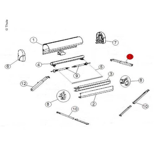 RH Rafter Arm Assy 3,0m