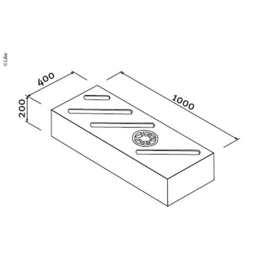 Lily universal tank natural, 78L, H200xB1000xL400mm