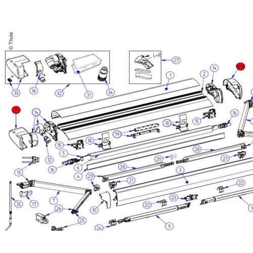 LH+RH end cap housing silver TO 6300