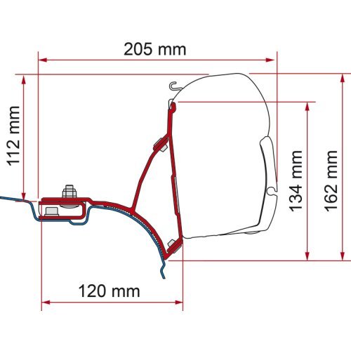 Awning adapter for side wall awnings