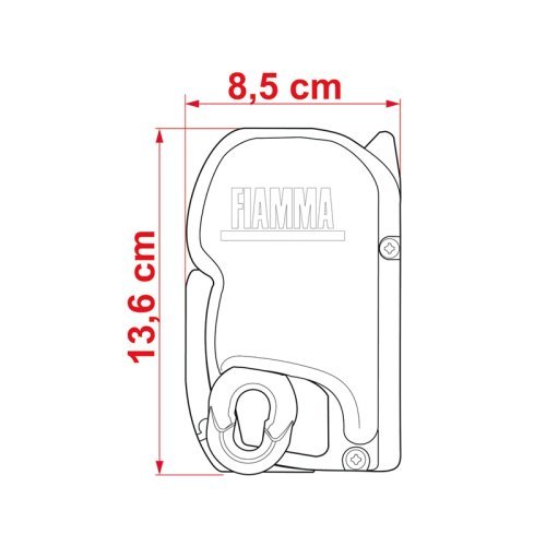 Awning F45S, 300cm cover Polar White, cloth Roayl Grey