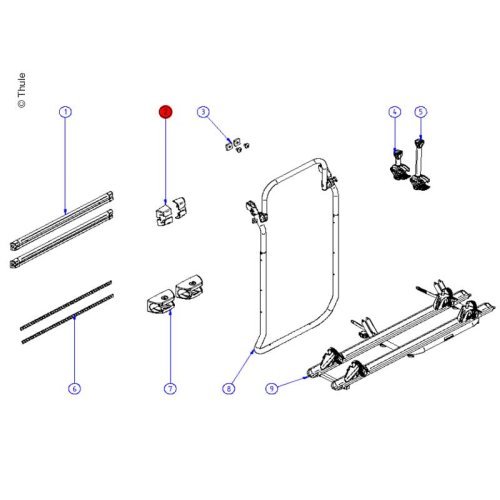 End caps for mounting rails (2 pieces) for Elite Van XT