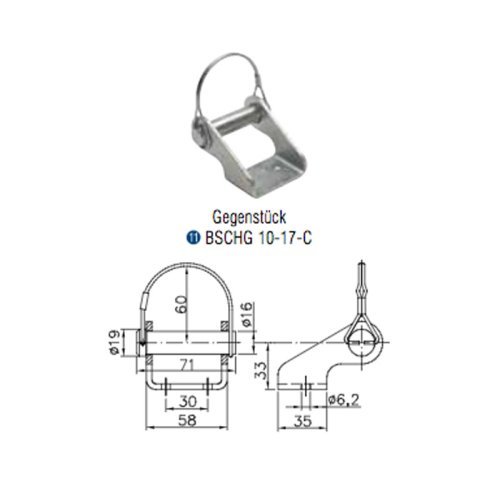 Winterhoff counterpart side hinge BSCHG 10-17-C