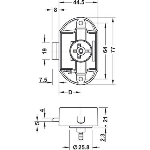 Push-Lock screw-on deadbolt lock - Can be operated from one side - Brown