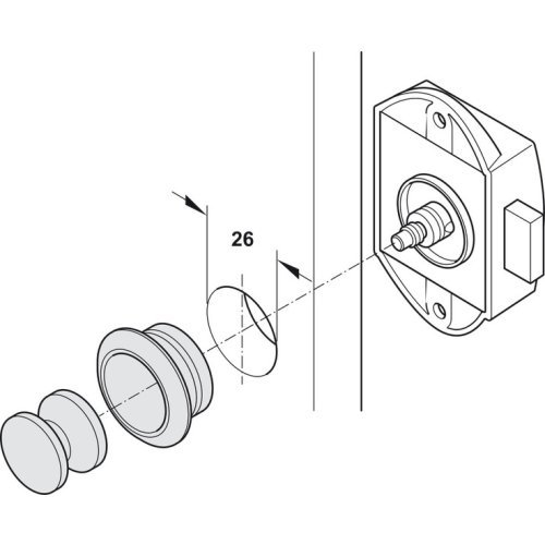 Push-Lock screw-on deadbolt lock - Can be operated from one side - Brown