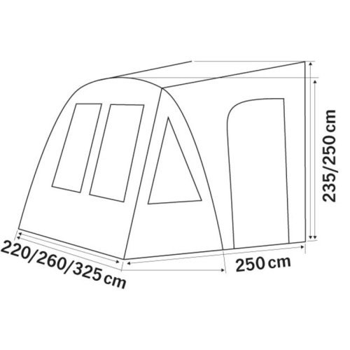 Caravan air awning ONE BEAM AIR 325